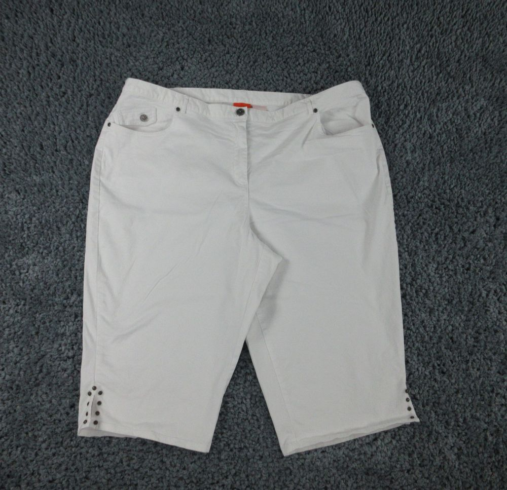 Hearts Of Palm Pants Womens 24W White Skimmer Capri 43x17*
